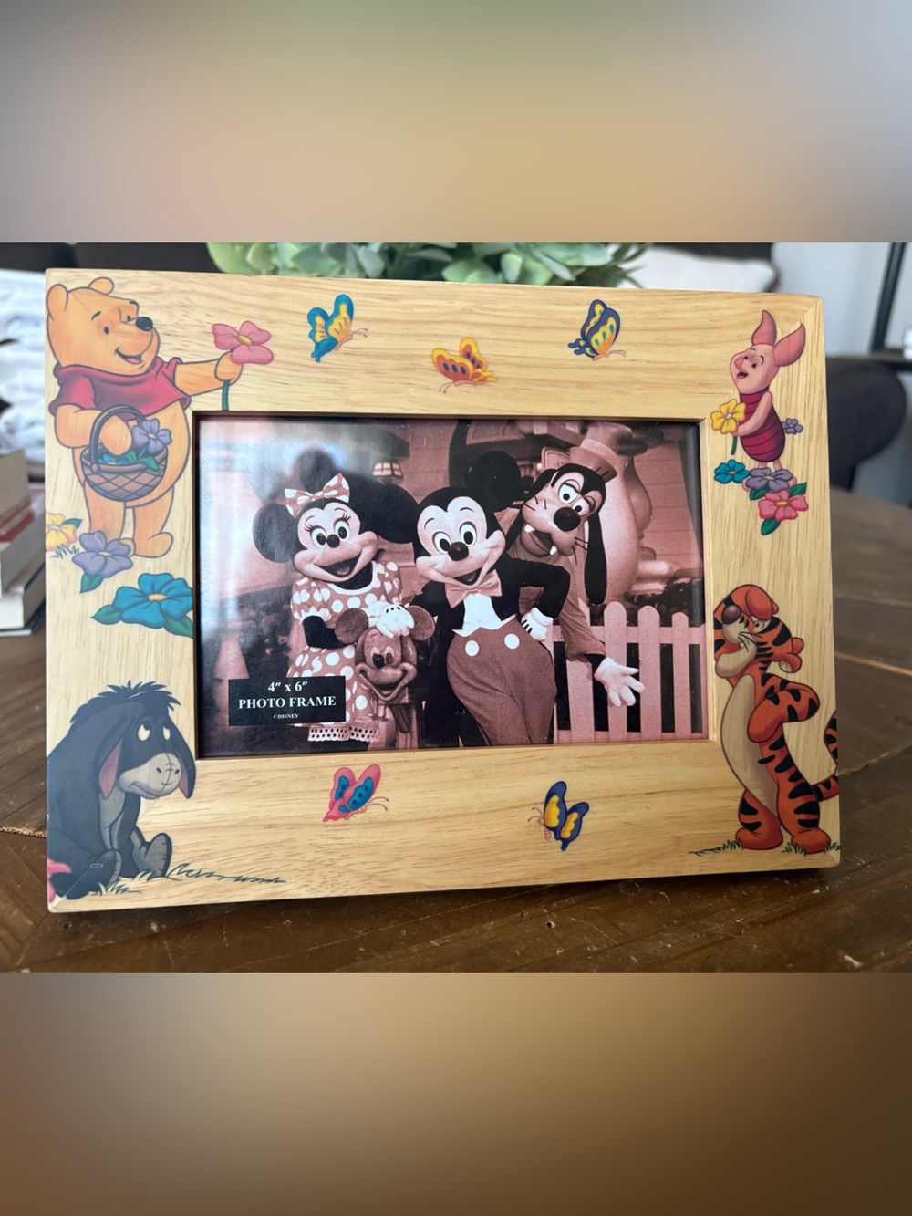 Disney Winnie the Pooh Wooden Photo Frame - Natural Finish 4x6